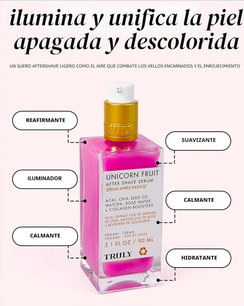 TRULY Unicorn Fruit After Shave Serum | Sérum Hidratante Post Afeitado ✨🍓